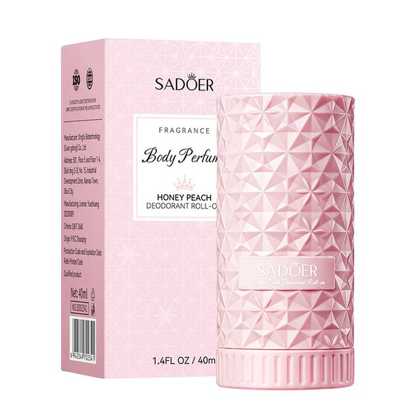 SADOER Honey Peach Body Dribbling, fragranza persistente, rinfrescante, profumo roll-on_voghion.com