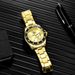 Gold Large Dial Quartz Steel Band Single Calendar Men's Watch_voghion.com