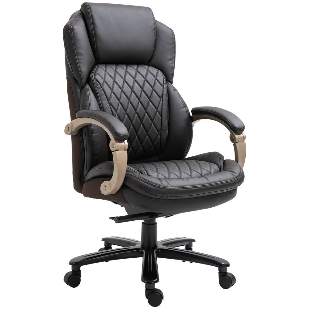 Big And Tall Executive Office Chair With Wide Seat, Computer Desk Chair With High Back Diamond Stitching, Adjustable Height & Swivel Wheels, Bro_voghion.com