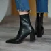 Vintage Thick Women Ankle Boots Heels Boot Fashion Pointed Toe Zipper Winter Womens Shoes Leather Brown Short Booties_voghion.com
