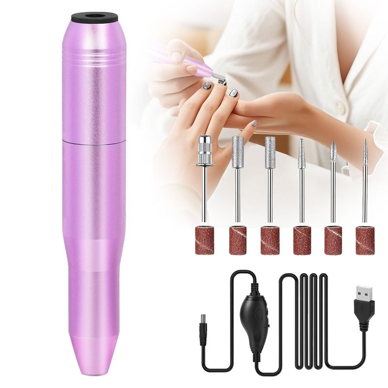 Portable Electric Nail Drill, Professional Nail File Kit For Acrylic, Gel Nails, Manicure Pedicure With Nail Drill Bits Sanding Bands Rose Gold_voghion.com