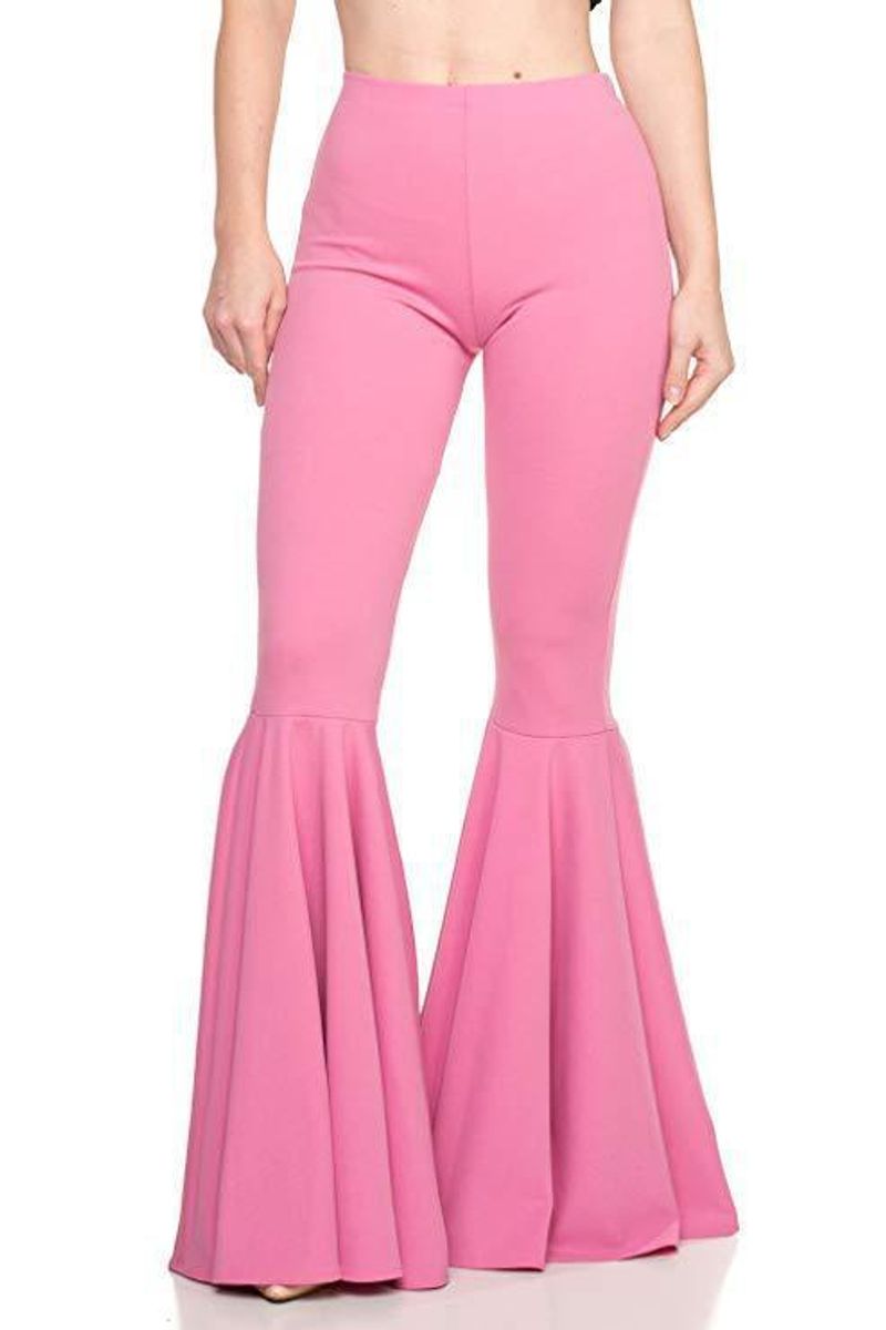 Women's Mermaid Flare Pants - High Waisted Stretchy Wide Leg Palazzo Trousers For Curvy, Plus Size, Petite | 9 Colors | Waist Comfort_voghion.com