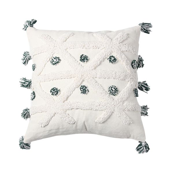 Gecapitonneerde kussenset - Moderne minimalistische borduurwerk- en patchwork bankkussens met PP-katoenen vulling, 45x45cm_voghion.com