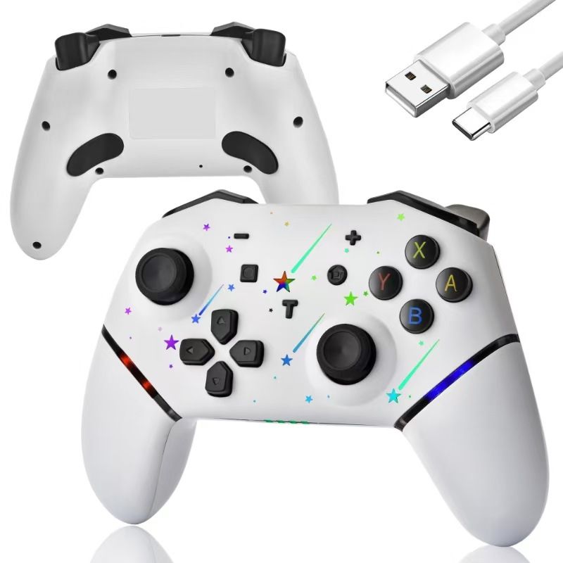 Controller di gioco RGB wireless | Design ergonomico, batteria da 1200 mAh, supporto per PC/Android TV | Feedback di luce RGB e vibrazione per giocatori competitivi_voghion.com