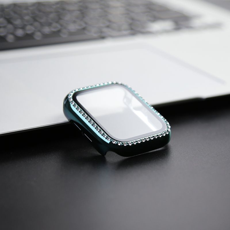 Glass+Watch Cover for Apple Watch 45mm 41mm 40mm 44mm 38mm 42mm Bling Case Diamond Bumper Protector for iwatchSE 8 7 6 5 4 3 2 1_voghion.com