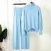 Cross-Border Solid Color Turtleneck + Wide-Leg Pants Knitted Two-Piece European And American 2025 Winter Versatile Loose_voghion.com