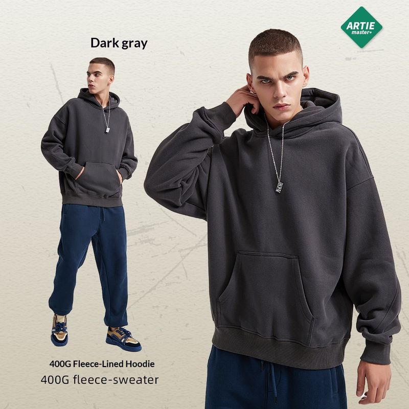 Czysta, czysta, jesienno-zimowa, nowa, patchworkowa, polarowa bluza z kapturem dla mężczyzn, europejska i amerykańska, jednokolorowa, podstawowa, pusta, modna, męska_voghion.com