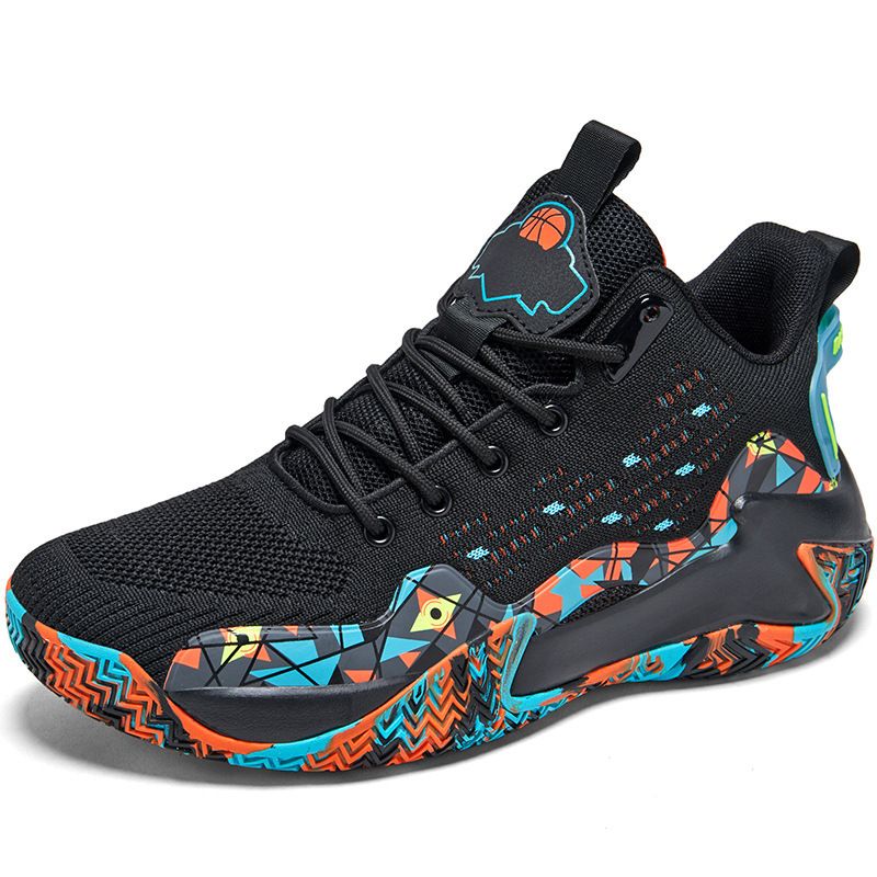 Herrenschuhe Flying Woven Basketballschuhe Frühling und Herbst High-Top Sneaker Tide Mesh Camouflage Jugend Student Trainingsschuhe_voghion.com