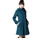 Cappotto da donna di media lunghezza in lana con giacca a vento a mantella doppiopetto con cappuccio_voghion.com