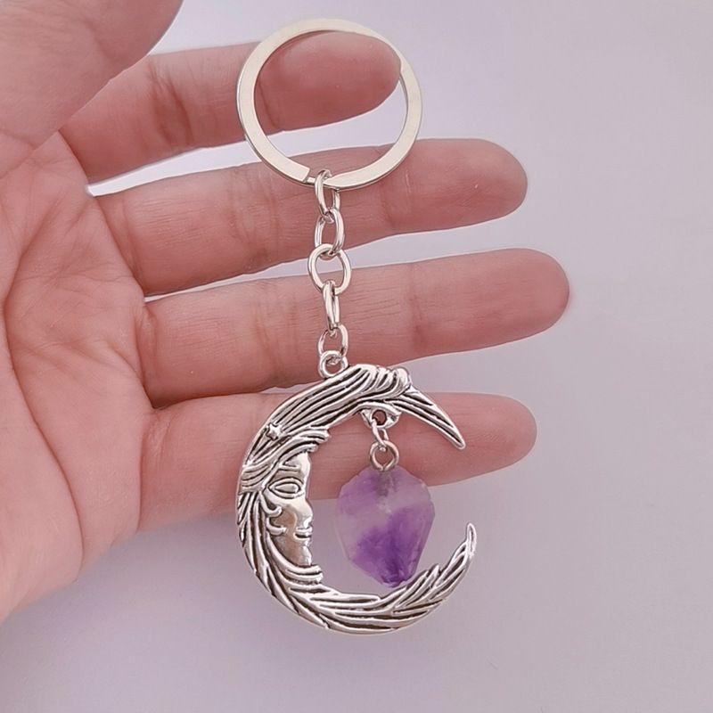 Mode Neue Gothic Mond Schlüssel Lila Unregelmäßigen Spar Zubehör Schlüsselanhänger_voghion.com