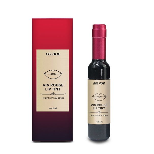 EELHOE Molding Läppstift Portable Creative Vattentät, blekande, icke-hållande glas Fuktgivande rödvinsflaska Läppglasyr_voghion.com