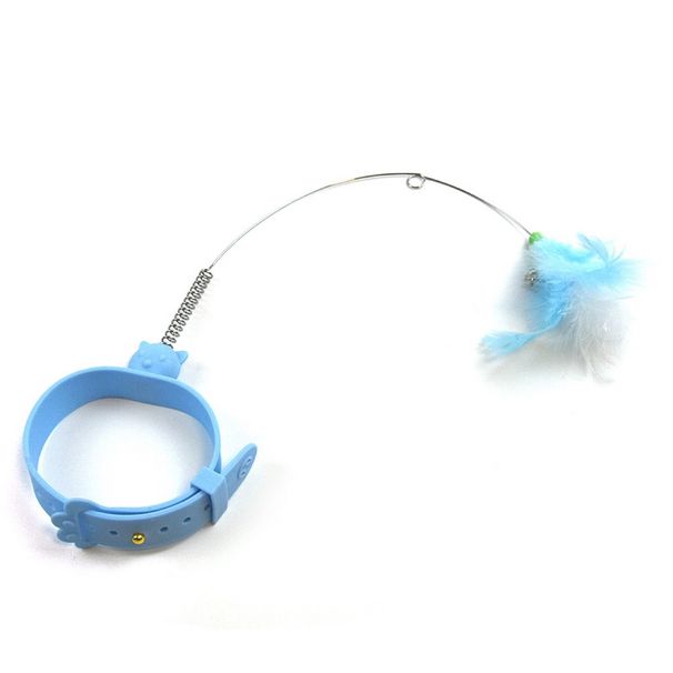 New Collar Wand Steel Wire Self-Entertainment Lazy Teaser Boredom Relief Cat Toy Educational_voghion.com