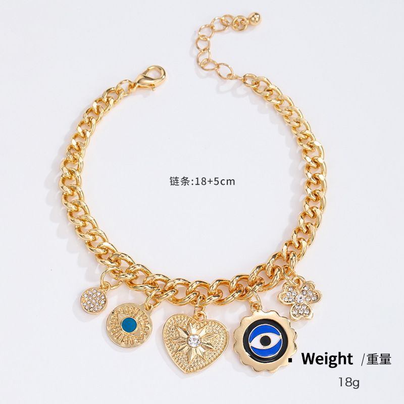 Kenjie Legierung, vergoldet, Öltropfen-Emaille, Handwerk, eingelegter Diamant, mehrreihig, stapelbar, Charms, Anhänger, Schmuck_voghion.com