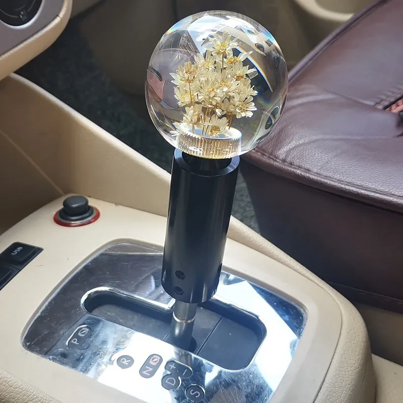 JDM Voiture Cristal Tête de Vitesse Modification Personnalité Universelle Pissenlit Créatif Manuel Levier de Vitesse Automatique_voghion.com