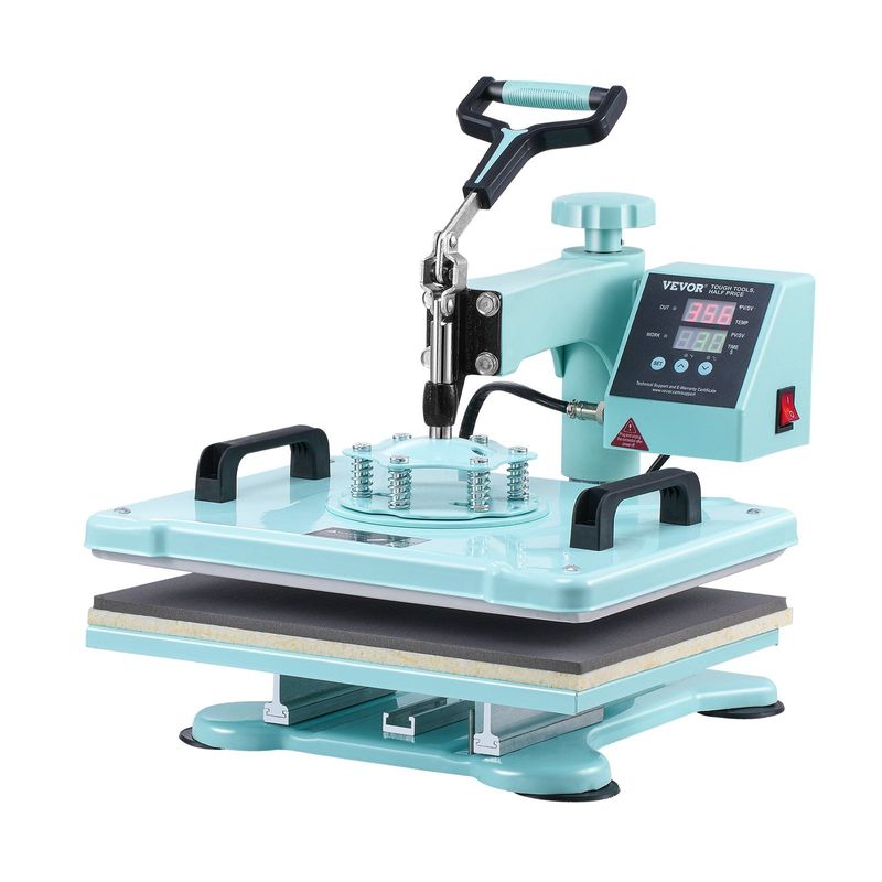 Heat Press Machine 12x15 in 5 in 1 with 30oz Tumbler Press T-Shirts Green_voghion.com