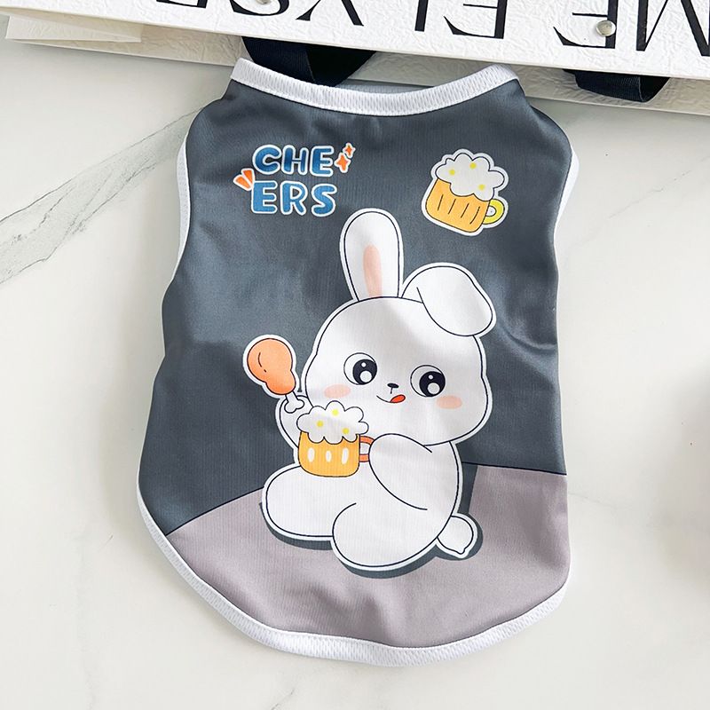 Pet Dog Thin Elastic Vest Summer Cool Sun Protection Puppy Cat Printed Clothes Teddy French Bulldog Outfit_voghion.com