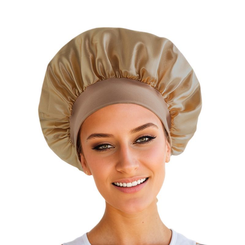 Lenço de cabeça de aba larga e alta elasticidade, chapéu colorido para cuidados com o cabelo e beleza para banho, touca de dormir_voghion.com