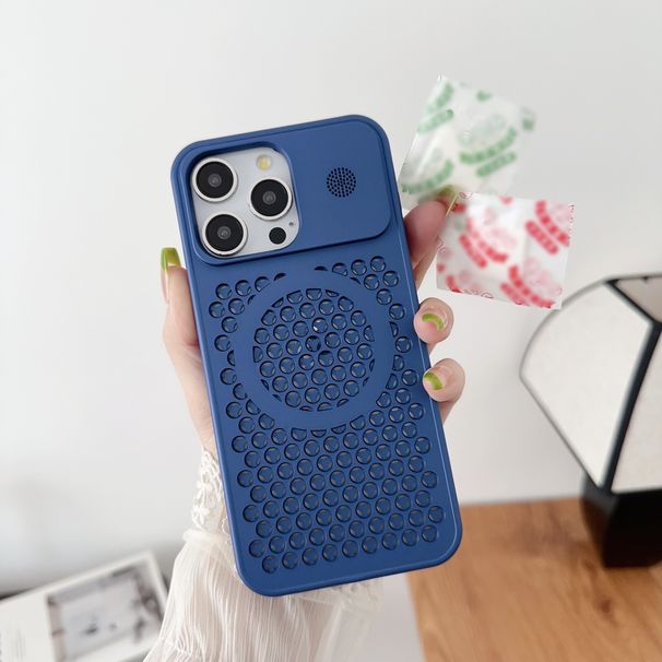 Quality Metallic Paint Hollow Honeycomb Heat Dissipation with Aromatherapy Suitable for12-15 Phone Case, Support Wireless Charging,15Plus/15Promax_voghion.com