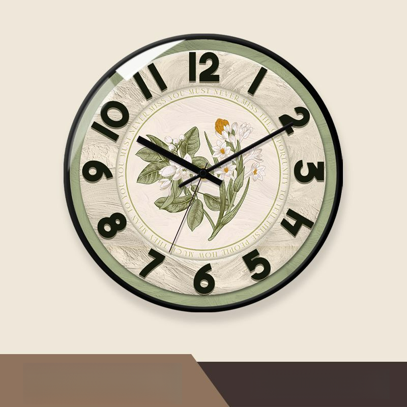 Horloge murale à quartz silencieuse, style vintage français, série forêt, pour salon, simple, moderne et créative_voghion.com