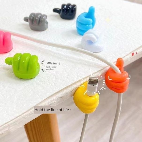 Soporte de almacenamiento de calidad inmejorable con gancho para mesa lateral y cable de datos_voghion.com