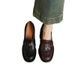 Slip-On High Heels Single Genuine 2024 New Soft Sole Loafers British Style Small Leather Shoes Women's Model_voghion.com