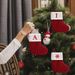 Knitted Alphabet Christmas Stocking Ornaments With Cat Paw Design - Festive Red Embroidery Letter Socks For Tree Decor_voghion.com