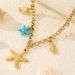 Necklace Women Golden Pendant Necklace Fashion Niche Beach Style Starfish Conch Titanium Steel Multi-Element Gold Koi Fish Pendant Necklace For Women_voghion.com