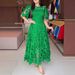 Women's Clothing Summer New Women's Temperament Round Neck Hollow Lace Dress Women's Clothing_voghion.com