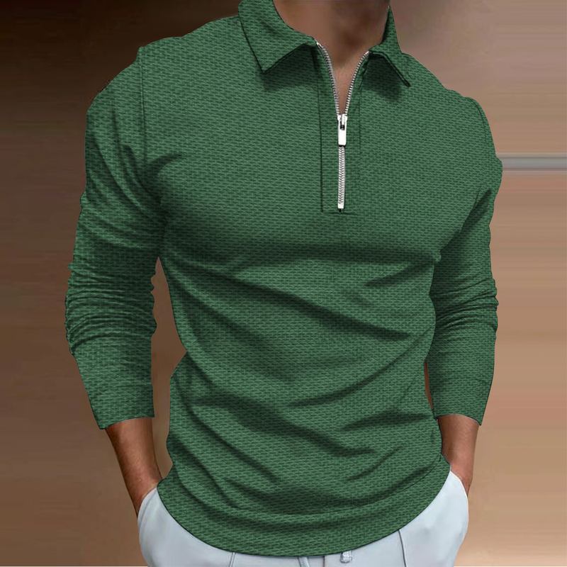 Poloshirt Herren Lässiges 3D-gedrucktes Langarm-Revers-Slim-Fit-Kontrastfarben-Gym-Fitness-Herren-T-Shirt_voghion.com