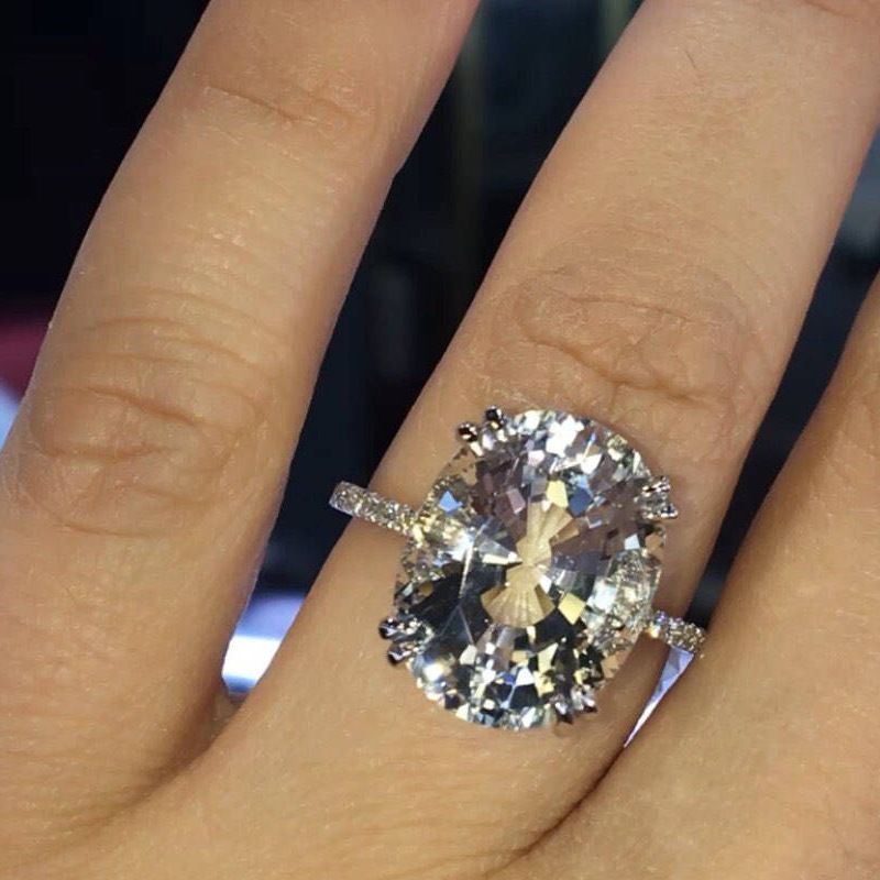 Neu Schmuck Herzen Acht Pfeile Super Shiny Ei-Förmigen Zirkon Ring Für Frauen_voghion.com