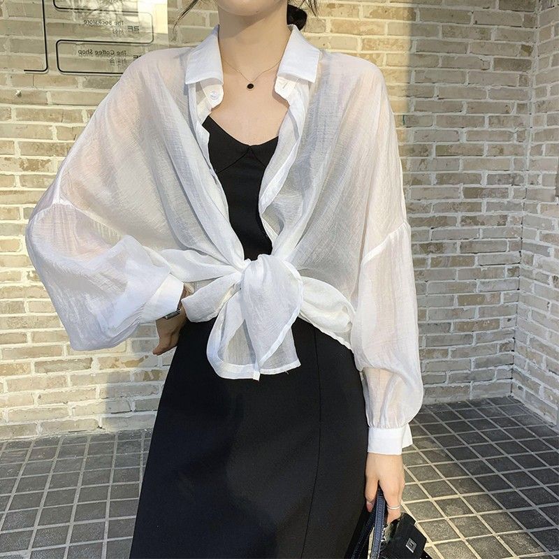 Loose Plus Size Ladies Thin Chiffon Cardigan Cape Sun Protection Clothing_voghion.com