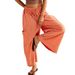 Damen Sommerhose mit Tasche, gestreift, gerader Kordelzug, weites Bein, Strand, lässig, lange Hose_voghion.com