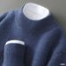 Men's 100% Wool Half-Turtleneck Sweater – Thick Winter Knit Pullover (Beige/Camel/Navy Blue, Sizes S-3XL, Oversized Fit For Layering)_voghion.com