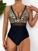 TUNIControl-Maillot De Bain Une Pièce Noir Pour Femme, Tankini Plongeant, Maillot De Bain Push Up Pour Femme_voghion.com