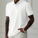 Men's Clothing Men's Solid Color Lapel Front Button Short Sleeved Shirt Casual Daily_voghion.com