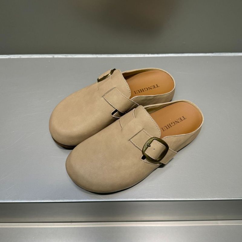 2025 Spring New With One Step Stepping, Baotou Pulling, Genuine Leather Lazy Shoes, Soft Bottom, Non Tiring Wearing_voghion.com