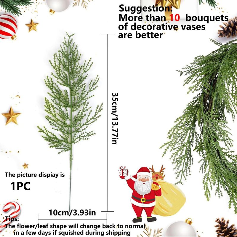 Groene plant en cipressenbladeren, dennennaaldkrans, bloemstukaccessoires, kunstmatige takken, doe-het-zelf kerstboom_voghion.com