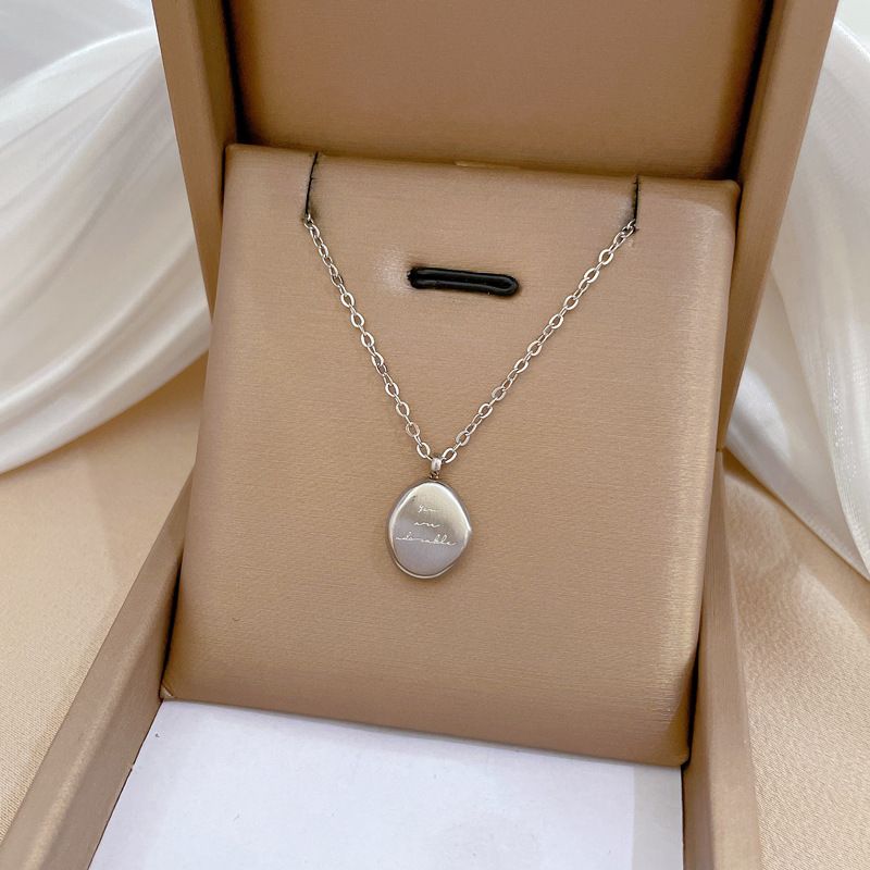 【 Full Body Titanium Steel 】 Irregular Bean Temperament And Personality, Extremely Simple. Real Gold Necklace In The_voghion.com
