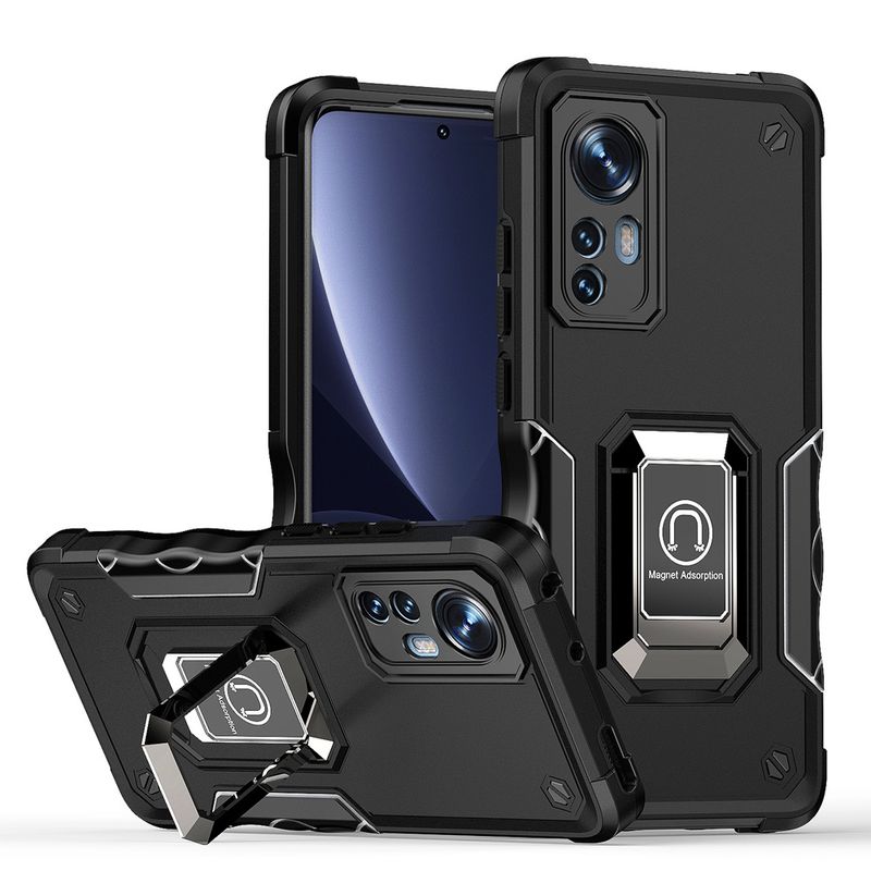 KEYSION Shockproof Armor Hülle für Xiaomi 12 12X 12 Pro, Silikon+PC-Ring, Standfunktion, Handyhülle für Xiaomi Mi 12S Pro_voghion.com