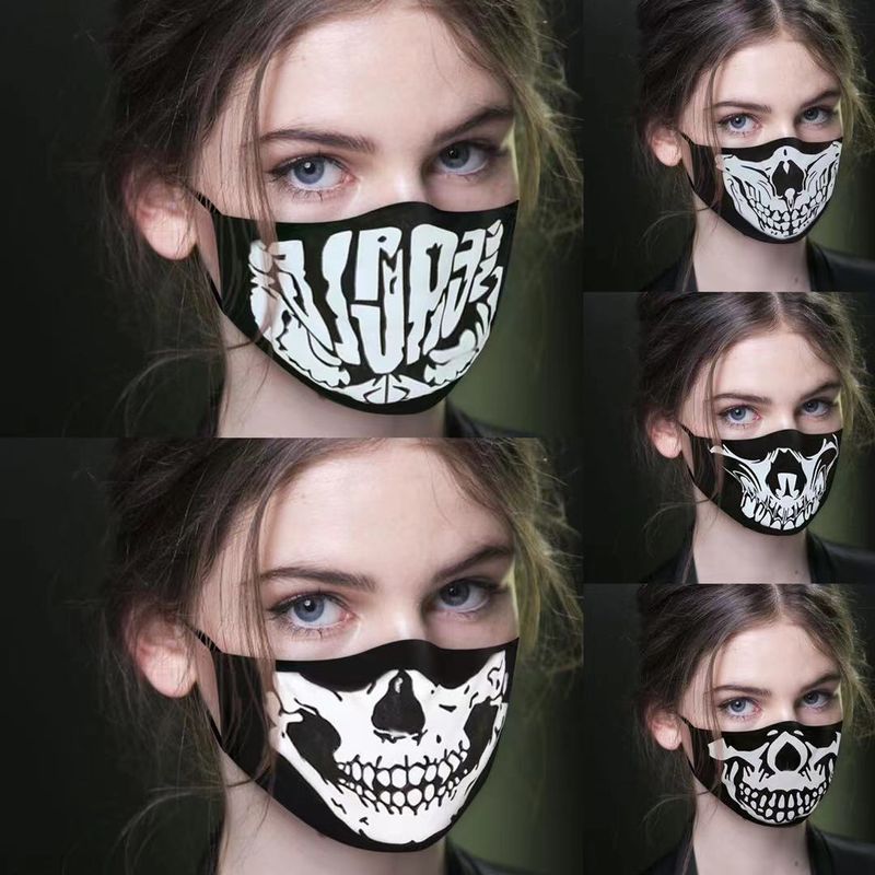 Halloween-Ausdruck für Erwachsene, Stoff mit staubdichter bedruckter Baumwollmaske_voghion.com
