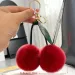 Fashion Fluffy Cherry Pendant Multi-color Pompom Keyring Fruit Cute Fur Ball Keychain Bag Hanging 251104_voghion.com