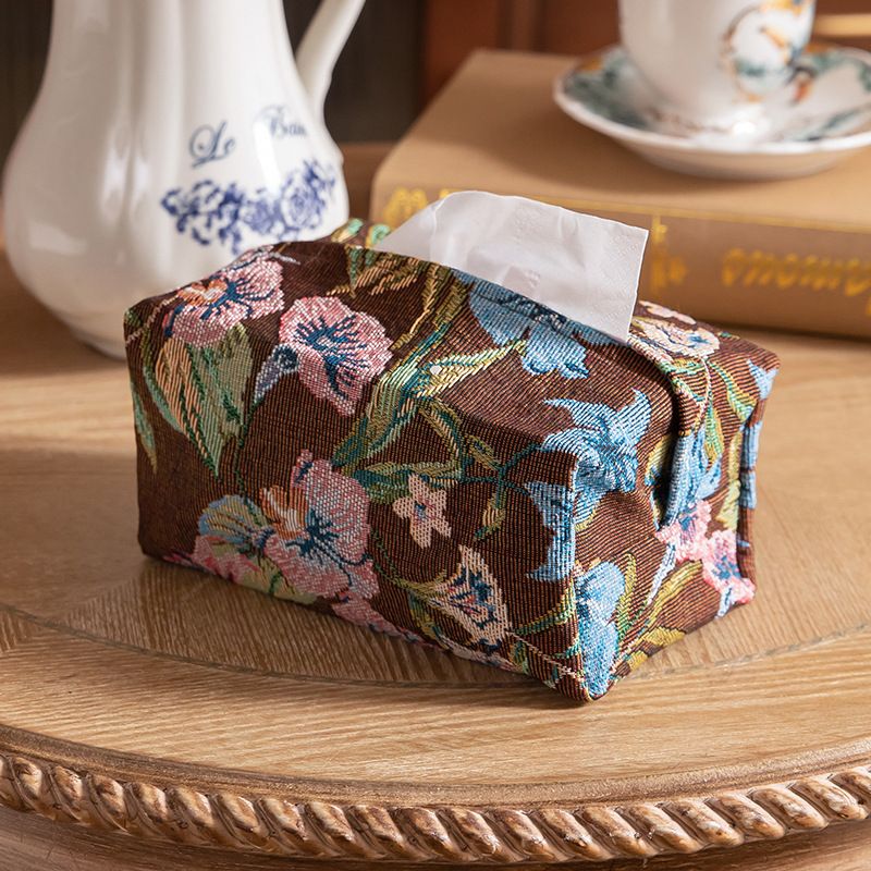 Taschentuchbox-Hülle aus Polyester mit Blumenmuster – Handgemachte Boho-Chic-Dekoration für Zuhause und Auto für Wohnzimmer, Schlafzimmer und Fahrzeug_voghion.com