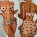 Three Piece Bikini Set Female Tight Sexy Heart Pattern Platform Swimsuit Women_voghion.com