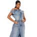 2025 New Women's Casual Solid Color Autumn Winter Split Denim Skirt Two-Piece Set_voghion.com