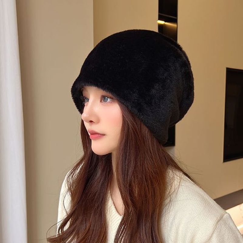 Diao fur pile up hat for women in autumn winter, Korean version, thickened warm ear protection hood, cold resistant and_voghion.com