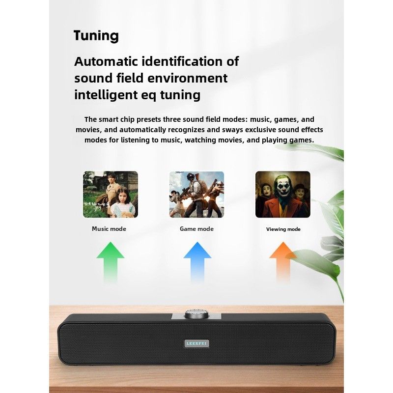350BS Wired Desktop All-in-One Strip Sound Blaster Sound Bar Speaker, Laptop USB Bluetooth Speaker_voghion.com