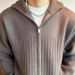 Knitted Sweater For Men, Loose Fit Jacket, Ins Style, Autumn, Stylish Stand Collar, Casual Striped Cardigan, Trendy_voghion.com