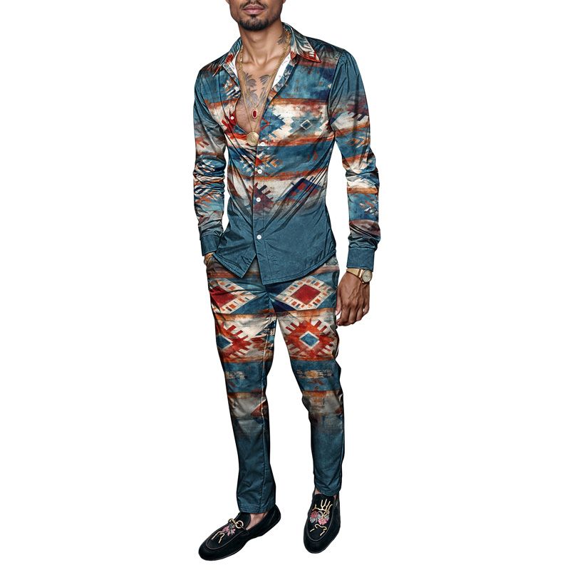 Heißer Verkauf Zweiteiliger Langarmanzug für Herren für Frühling und Sommer 2025, bequeme Passform, feuchtigkeitsableitender Stoff, modisch_voghion.com