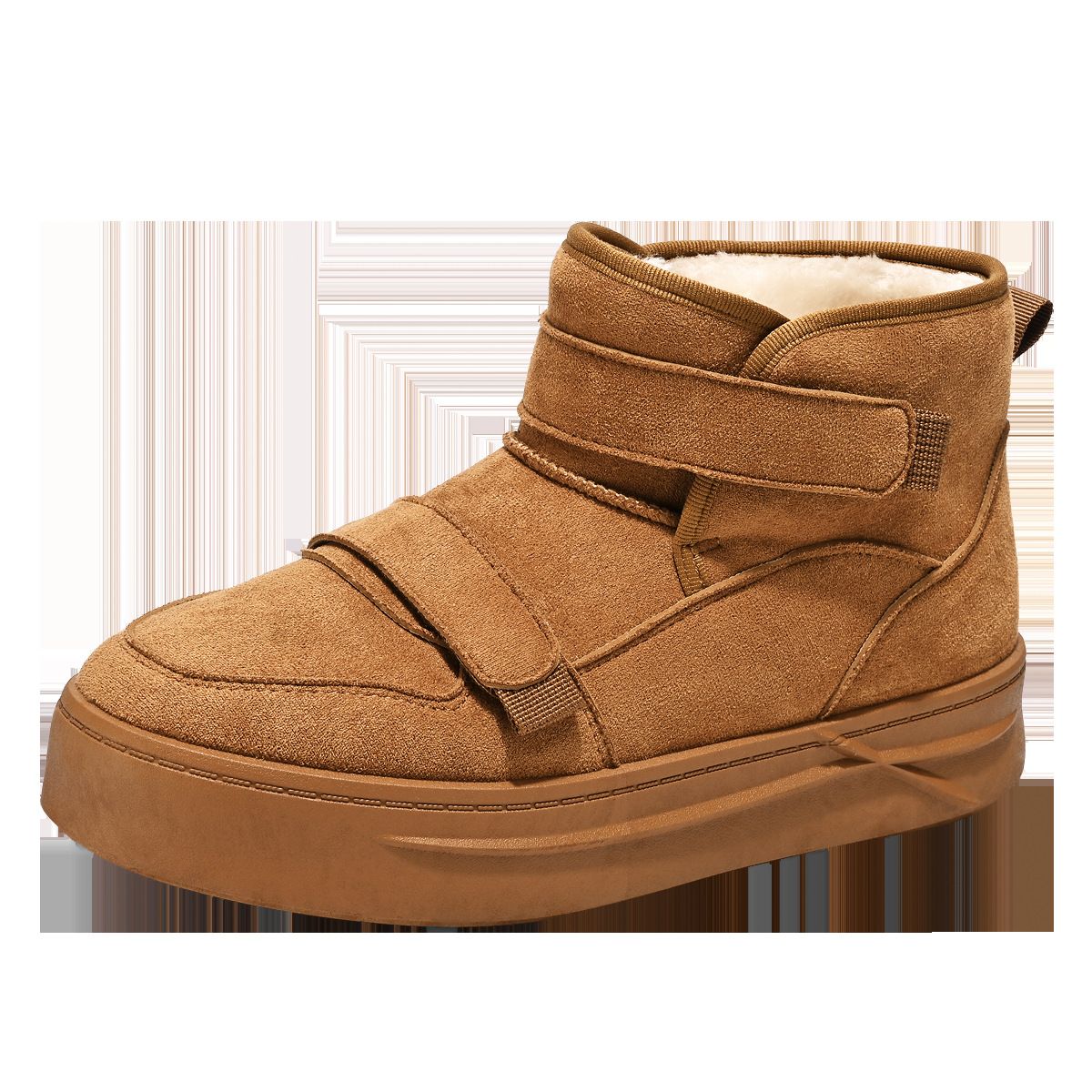 Herren Winterschneeschuhe mit Fleecefutter, verdickte und warme Daunenbaumwollschuhe, integriertes Schaffell, rutschfest,_voghion.com