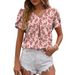 Blusa elegante informal de gasa con cuello en V y mangas abullonadas para mujer, novedad de verano de 2024_voghion.com